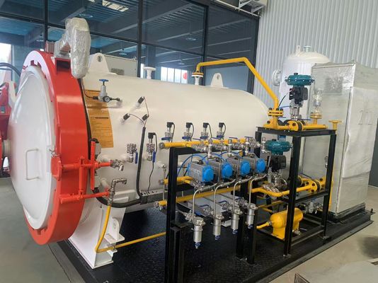 Lò hấp composite công nghiệp nhỏ có màn hình cảm ứng đường kính 600mm 0.8MPa, dùng cho các bộ phận ô tô như mui xe, mái nhà, điều khiển PLC, dùng trong phòng thí nghiệm